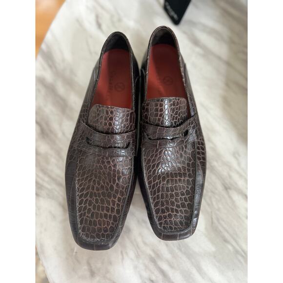 Cole Haan Brown Crocodile Pattern Loafers main image 5